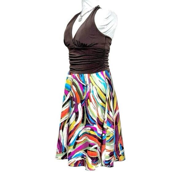 Vintage 90s Y2K Cleavage Handkerchief Pixie Fairy Halter Dress Medium - Picture 4 of 9